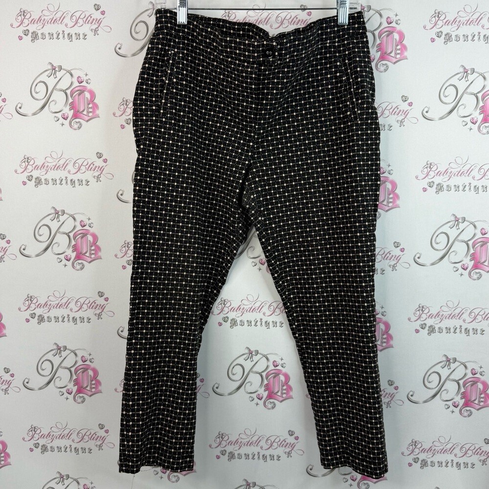 Jules & Leopold ankle/crop pants dotted polka dot Black Cream Patterned Pants